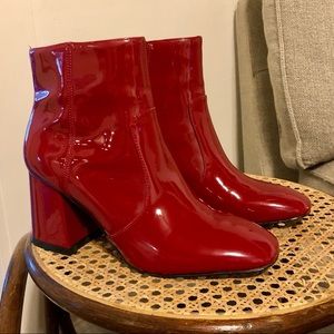 Nine West Red Patent Leather Boots